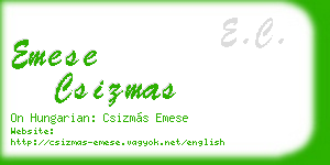 emese csizmas business card